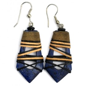 Blue Hollow Abstract Earrings